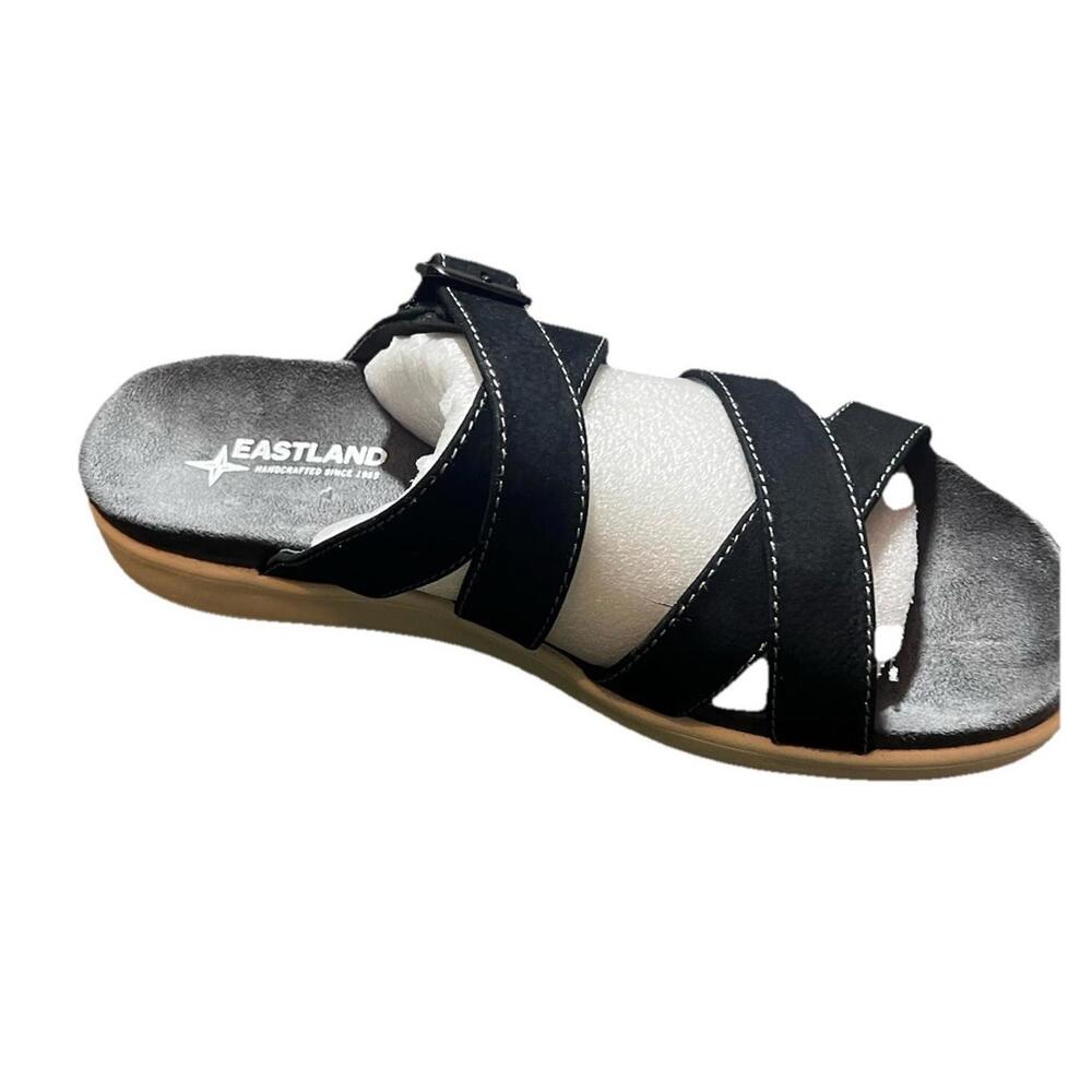 Eastland 1955 Machias Slide Sandals Black Leather Suede Men’s 11 NIB - Picture 4 of 5